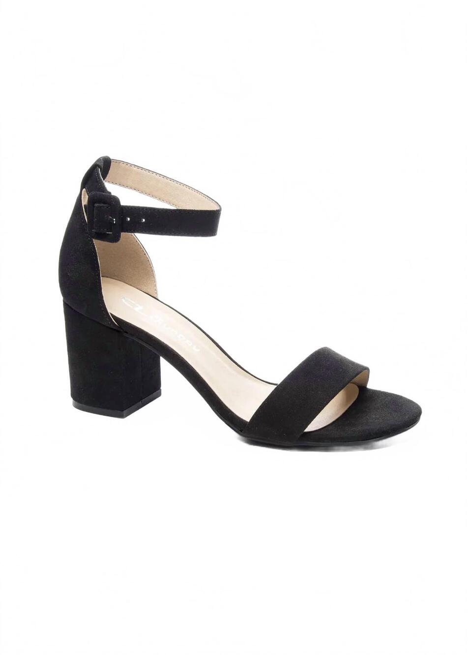 NEW CHINESE LAUNDRY women's jody block heel sandal in black suede